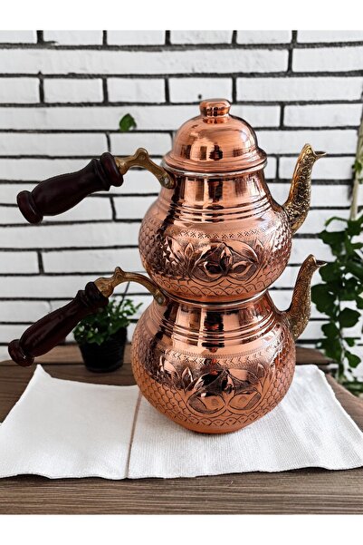 BARITCIOGLU إبريق شاي نحاسي سميك حجم كبير