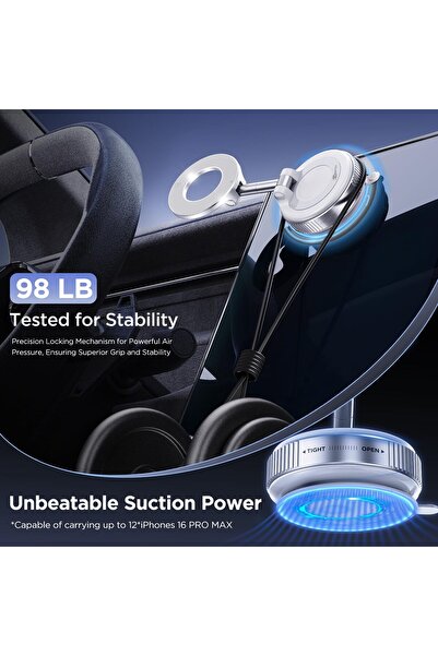 Generic Vacuum Magnetic Car Phone Holder 2026 Upgrade: Suction Cup, Adjustable Mount, Strong Suction