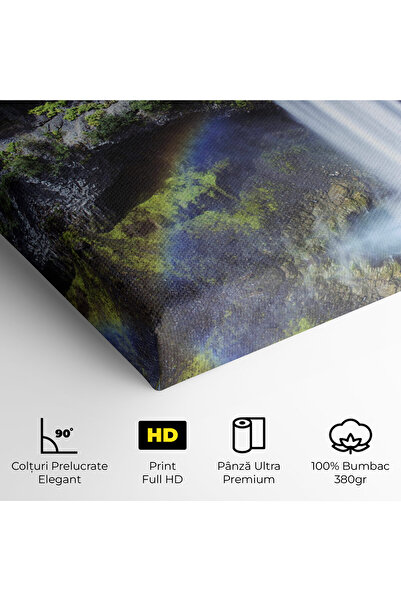 Arthub Canvas Painting, Bedroom And Living Room, Landscapes, Pretty Rainbow Waterfall