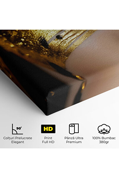 Arthub Canvas Painting, Bedroom And Living Room, Women, Black Gold Eyeliner