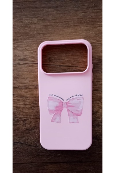 Newon غطاء هاتف آيفون 17 برو ماكس مطبوع بشريط وفيونكة، مصنوع من السيليكون الف...