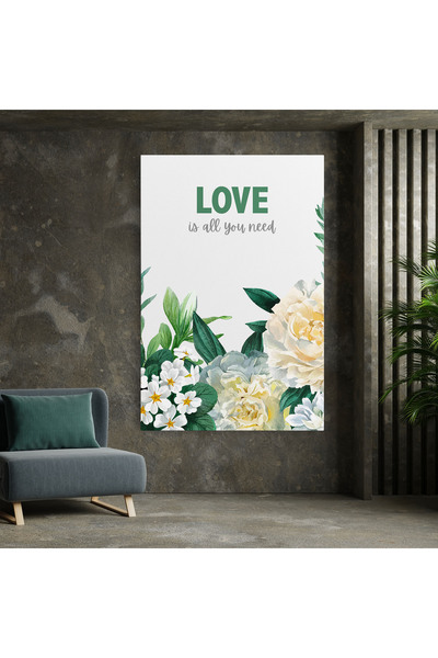 Arthub Canvas Painting, Bedroom And Living Room, Flowers, Green Rose Love