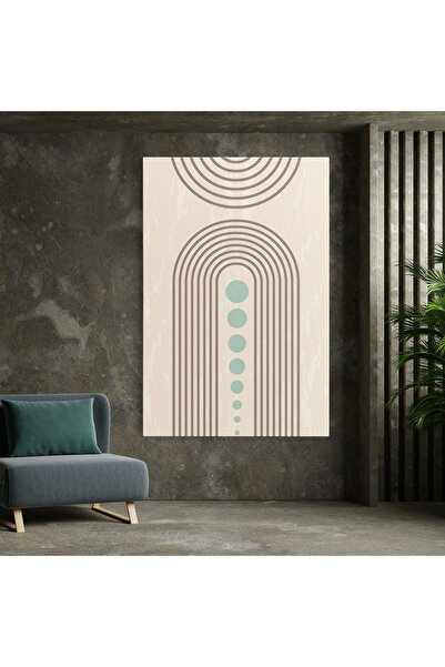 Arthub Canvas Painting, Bedroom And Living Room, Abstract, Cream Blue Circles