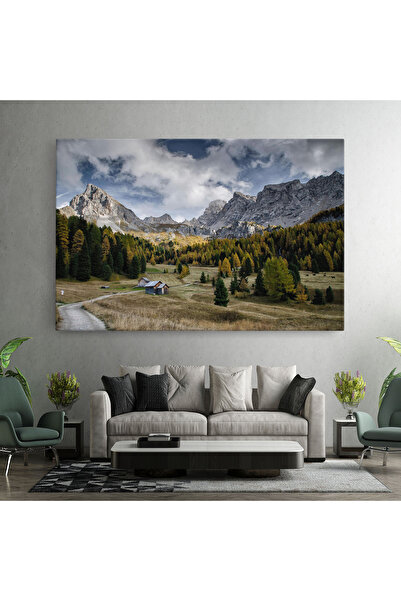 Arthub Canvas Painting, Bedroom And Living Room, Landscapes, Cloudy Mountains View