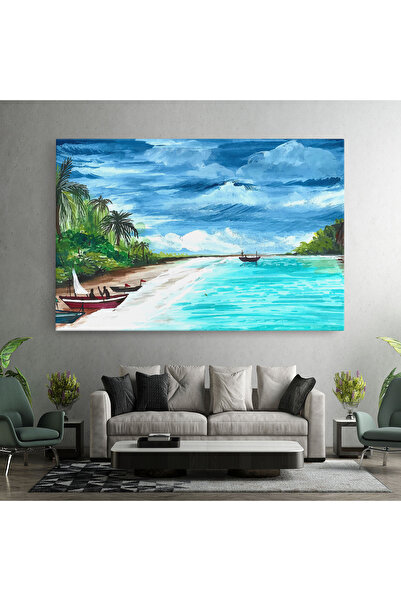 Arthub Canvas Painting, Bedroom And Living Room, Landscapes, Beach Painting Art