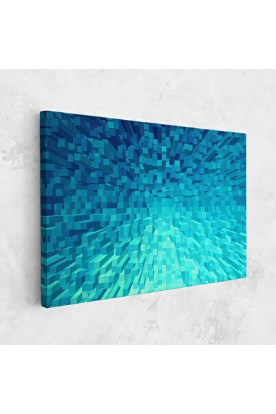 Arthub Canvas Painting, Bedroom And Living Room, Abstract, Blue Square Mix