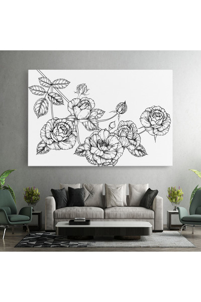 Arthub Canvas Painting, Bedroom And Living Room, Flowers, Big Roses Line