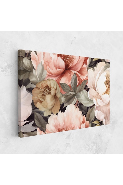 Arthub Canvas Painting, Bedroom And Living Room, Flowers, Cream Pink Peony