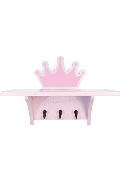 Disney Princess Wall Decor - 3 Coat/Key Hooks with Shelf, MDF Frame (Official)