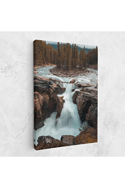 Arthub Canvas Painting, Bedroom And Living Room, Landscapes, Orange Trees Waterfall