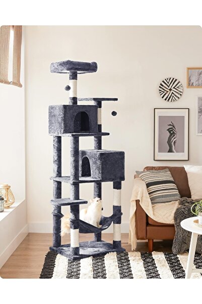 Selgot Cat Playset, Size 48 x 40 x 155 cm, 6 Levels, Gray