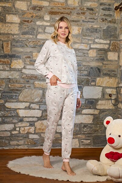 Cossy By Aqua Teddy Bear Printed Long Sleeve Pajamas Cossybyaqua 26237-42