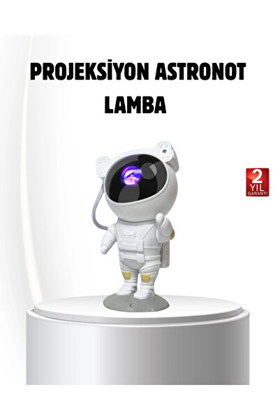 KÜÇÜK HAZİNE Mey İthalat® Bluetooth Müzikli Astronot Projeksiyon Lambası Yıld...