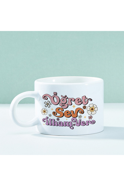 Hediyesepeti Teach, Love, Inspire Designed Teacher Coffee Cup