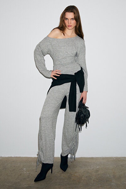 GRIMELANGE Kandias women's soft and stretchy textured functional drawstring gym leggings