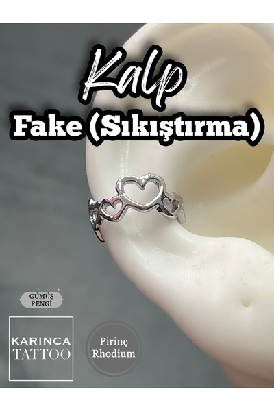 Karınca Piercing Kalp Fake Piercing Orbital Conch Sıkıştırma Piercing Kulak Küpe