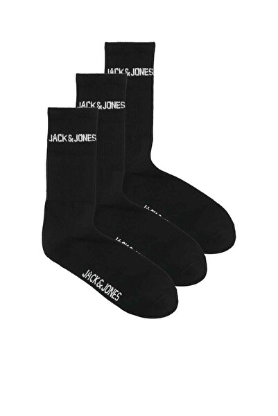 Jack & Jones Erkek Jack Jones 12260083 3'lü Paket SYH Siyah Çorap