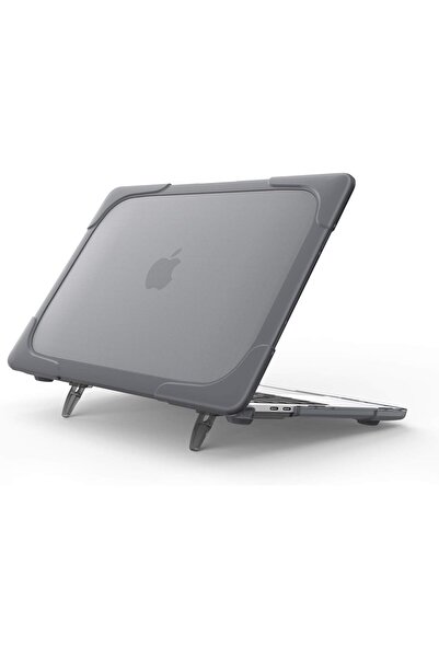 PROCASE MacBook Air 13 Inch Hard Shell Dual Layer Case with Kickstand - Grey