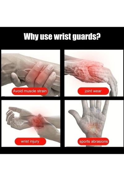 Generic 2pcs Unisex Wrist Support Brace - Gym Sports Palm Protector for Carpal Tunnel Tendonitis Pain Relief