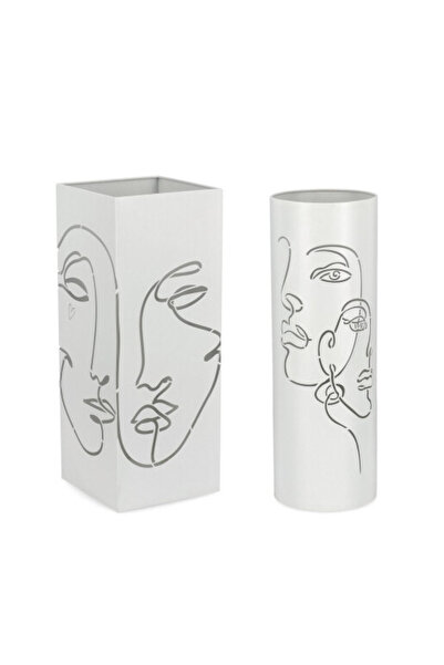 Bizzotto Σετ 2 λευκών ατσάλινων βάσεων ομπρέλας Evans 20x20x52h; ø18x52h