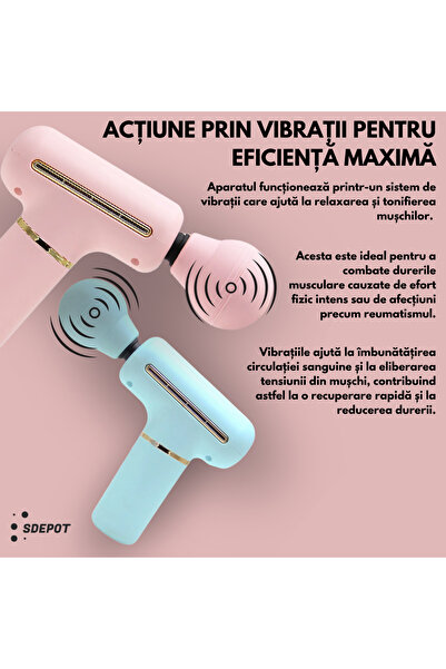 SDEPOT massager, with vibration type, for muscle pain and rheumatism, blue