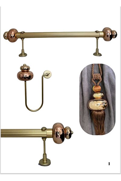 RUSTIKCIM ANTİK RUSTİK FON PERDE ASKISI TTMGOLD002-250CM