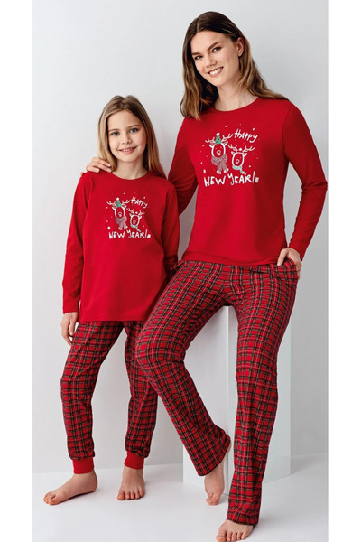 Arnetta Anne Kız Christmas/Yeni Yıl Temalı % 100 Cotton Comfort Premium Pijama Takım