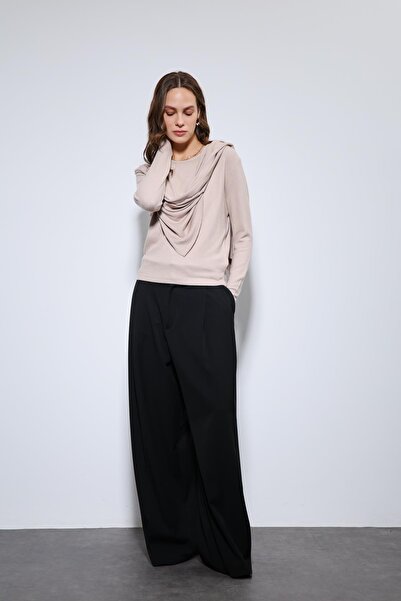 Antioch Beige Draped Ball with Shawl Detail