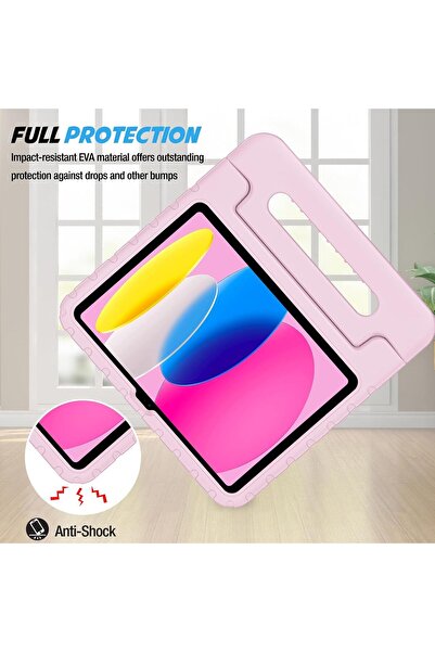 PROCASE Kids Case for iPad 11th/10th Gen with Pencil Holder - Lightpink