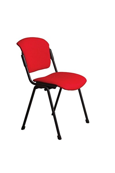 Ergonica VANNI Visitor Chair Black, Red Cagliari Fabric