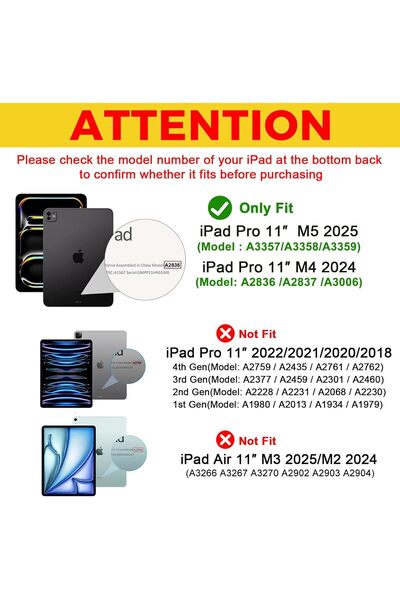 PROCASE حافظة ذكية لجهاز iPad Pro مقاس 11 بوصة (M5 2025/M4 2024) - غطاء خلفي صلب رفيع