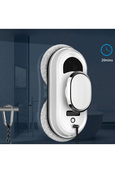 KESNUP Autonomous smart robot for cleaning windows, remote control, with washable microfiber cloths, White