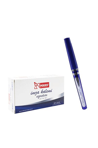 Mikro Signature Jel Mürekkep İmza Kalemi 1.0 (ST-2212) Mavi 12 Adet
