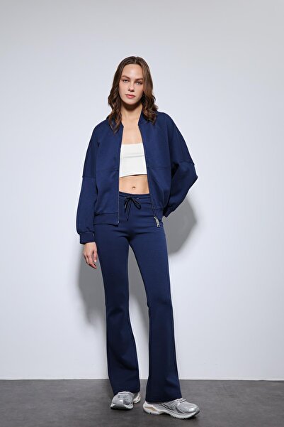 Antioch Navy Blue Bomber Jacket and Flared Tracksuit Sets