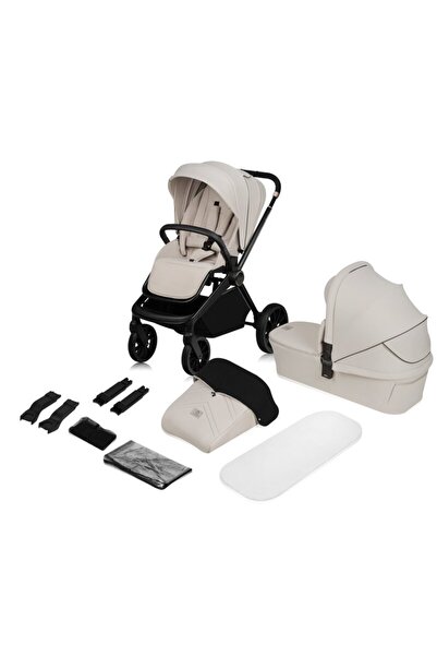 Lİonelo Stroller 4in1 Mika Plus, Beige ADAC+Isofix, 3D, up to 22kg, Beige