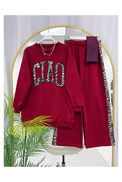 YEDİLALE Ciao Three-Ply Leopard Detail Double Set