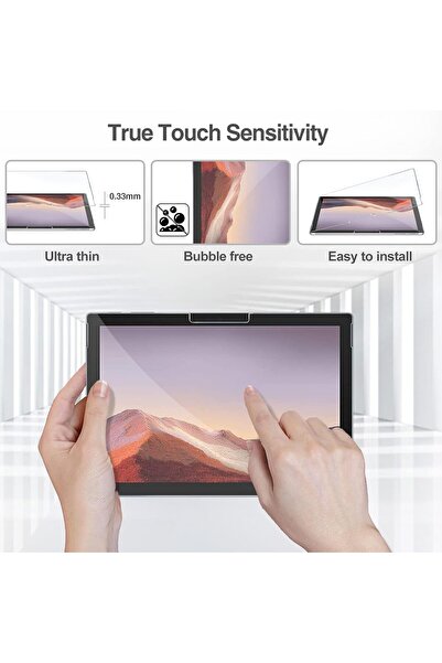PROCASE 2 Pack Tempered Glass Screen Protector for 12.3" Microsoft Surface Pro 7 Plus/7/6/5/4