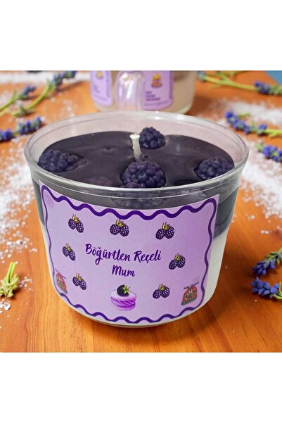 MODA Böğürtlen Reçeli Mum – Jel & Soya Wax El Yapımı Kokulu Mum (Böğürtlen Ko...