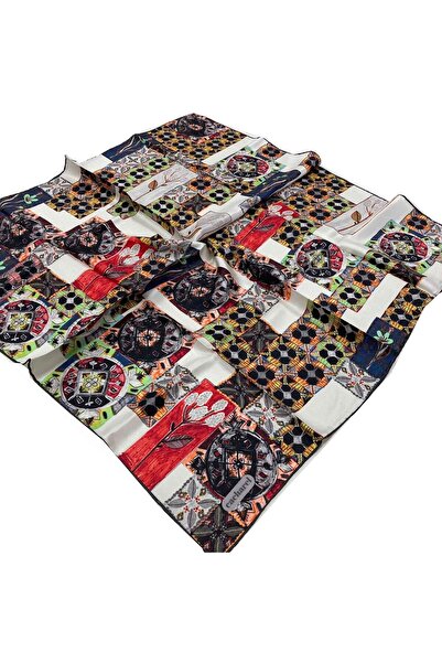 Cacharel Negru - Roșu Eșarfă din mătase Tivil cu model etnic IST 7204313 - 972