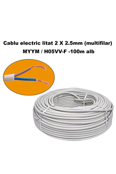 DDT Cablu electric împletit 2 x 2,5 mm (multifilar) MYYM / H05VV-F, rolă de 1...