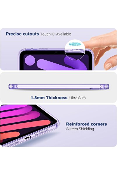 PROCASE Clear Case for iPad Mini 7th (A17 Pro) 2024 / Mini 6th 8.3" - Clearpurple