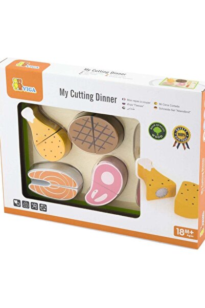 Viga Pretend To Play My Cutting Meat Wooden Toy