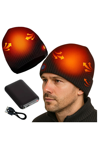 zola Heated hat with battery included, 10W, 5000 mAh, 3 heating levels, cable, polyester