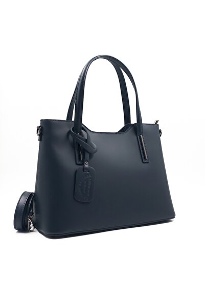 Posete Fagaras Michelle Leather Purse - Navy Blue, Genuine Leather Office Bag...