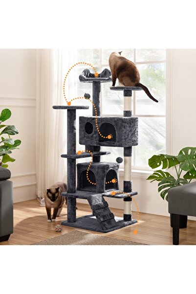 Selgot Cat Play Set, 49 x 49 x 138 cm, 6 Levels, Grey