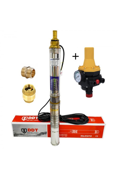 DDT Pachet promoțional Pompă submersibilă, DDT, 3QJD-1.1, 1,1 kW, diametru 75...