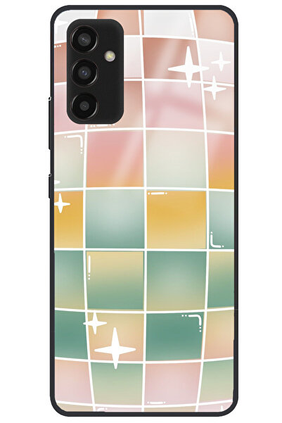 WANNA PROTECT حافظة هاتف سامسونج جالاكسي A54 اللامعة ذات النمط المربعات الملو...