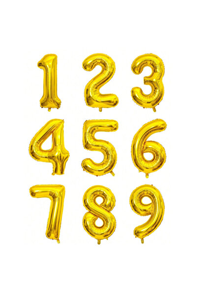 Led Mum بالون هيليوم ذهبي 3 أرقام 102 سم