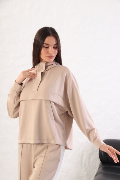 YusGos Women's Comfortable Fit Long Sleeve Half Zipper Modal Fabric Kangaroo Pocket Hooded Sweatshirt (Plum)