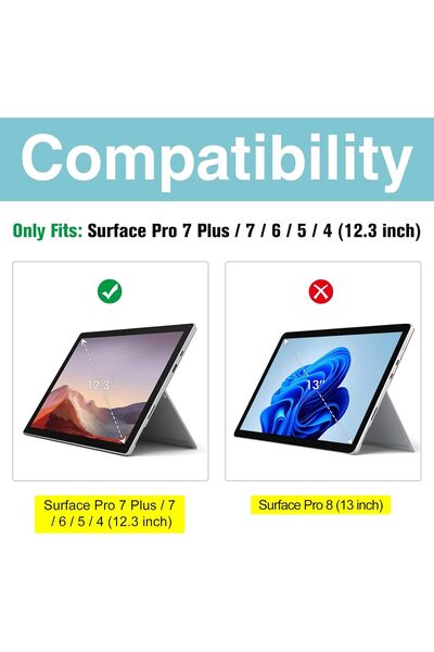 PROCASE 2 Pack Tempered Glass Screen Protector for 12.3" Microsoft Surface Pro 7 Plus/7/6/5/4